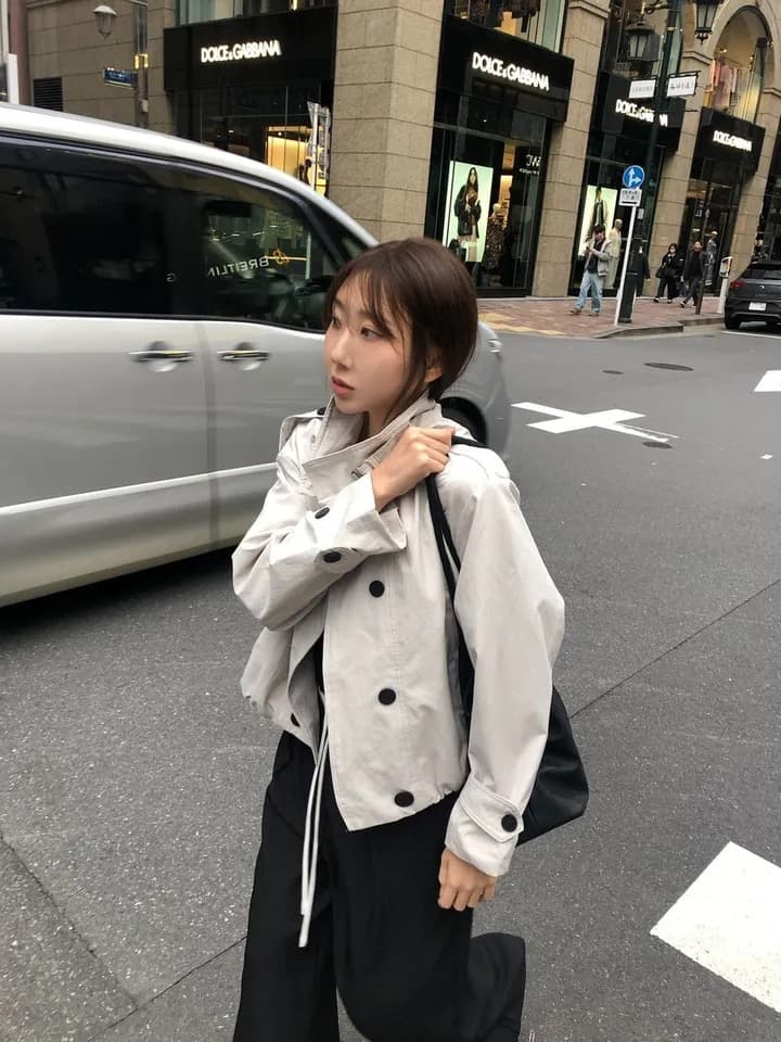 재고 있음 chic 한국 스타일 이중 버튼 재킷 상세 이미지 12