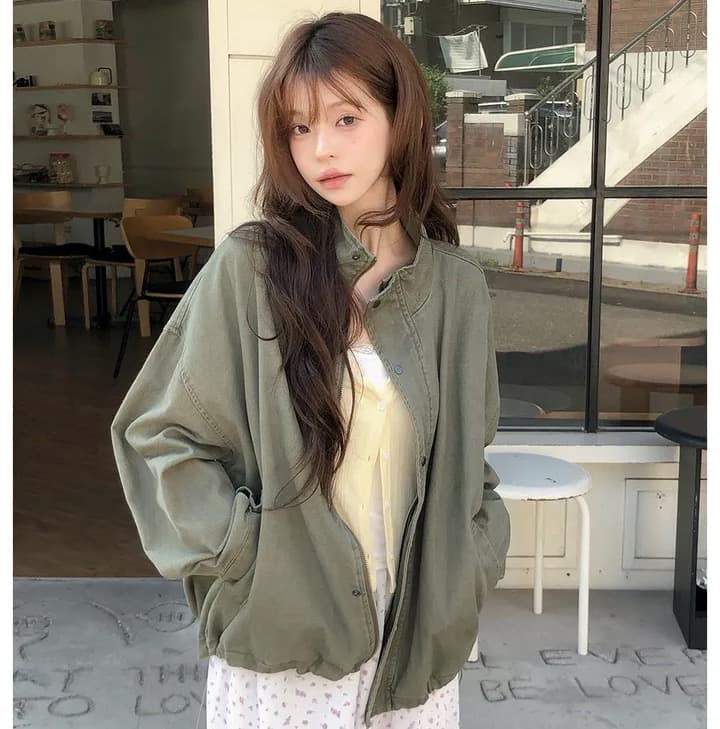 있음 선적 chic 한국 스타일 양면 플리스 후드 카디건 코트