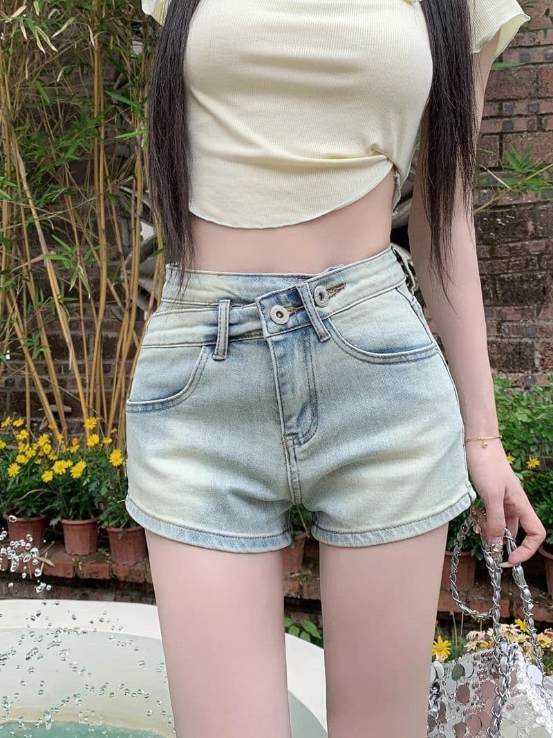 아메리칸 레트로 핫걸 하이 웨이스트 청바지 여성 여름 새로운 디자인 센스 작은 대중 핫 바지 스트레이트 반바지 바지 트렌디 이미지 3