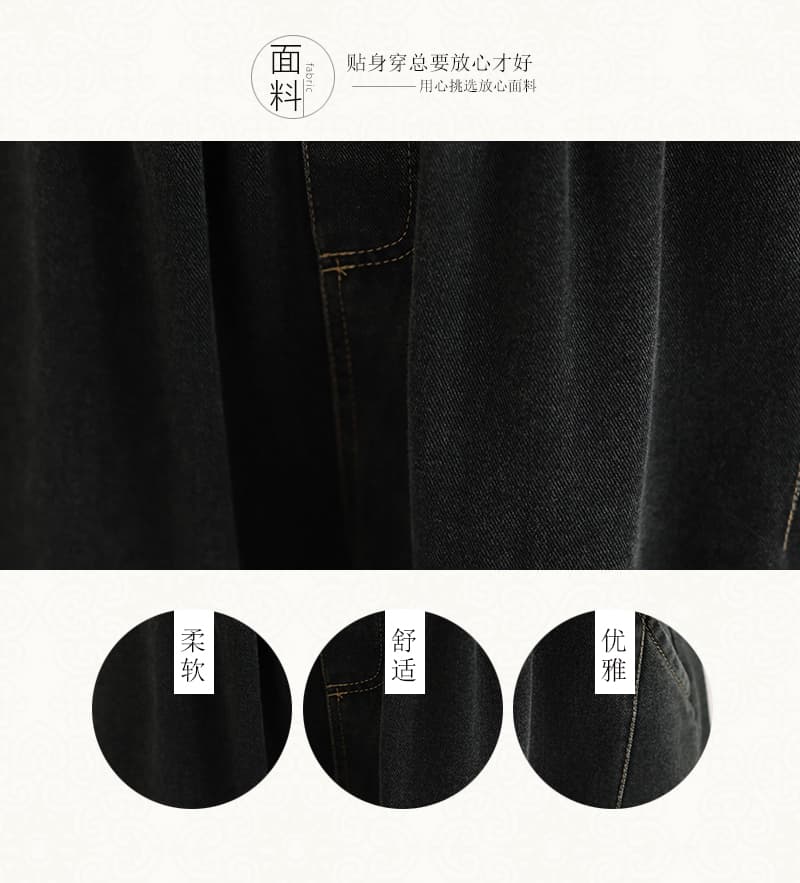 새로운 실사 레트로 캐주얼 루즈핏 빅 사이즈 워싱 청바지 여성 상세 이미지 2