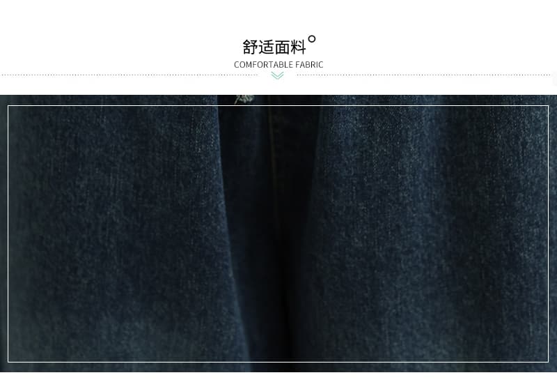 새로운 실사 레트로 캐주얼 루즈핏 빅 사이즈 워싱 데님 바지 여성 상세 이미지 2