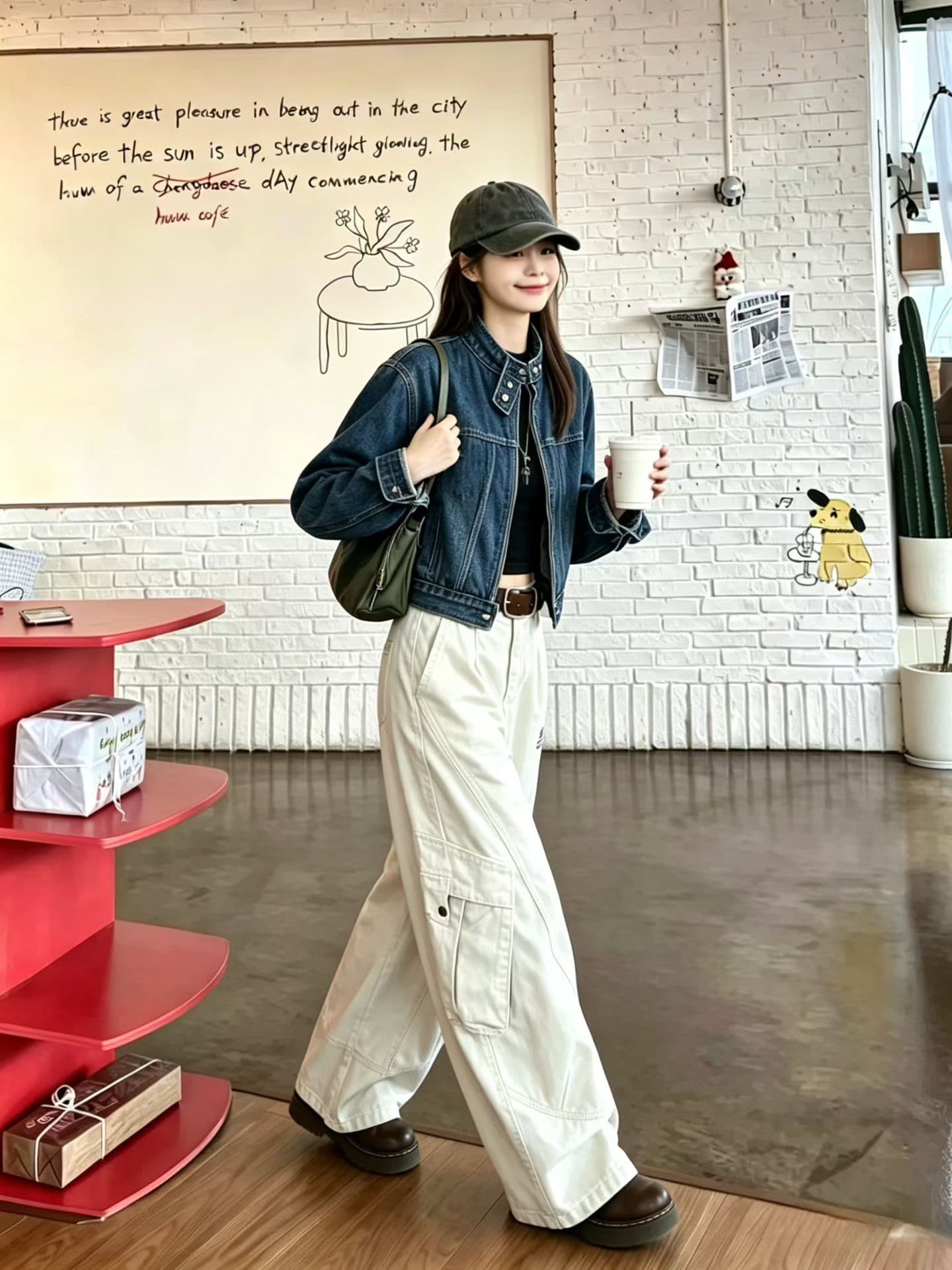 아메리칸 레트로 쇼트 스타일 데님 여성 코트 2026 봄 가을 새로운 작은 키 디자인 센스 작은 대중 슬림해 보이는 맨위 트렌디