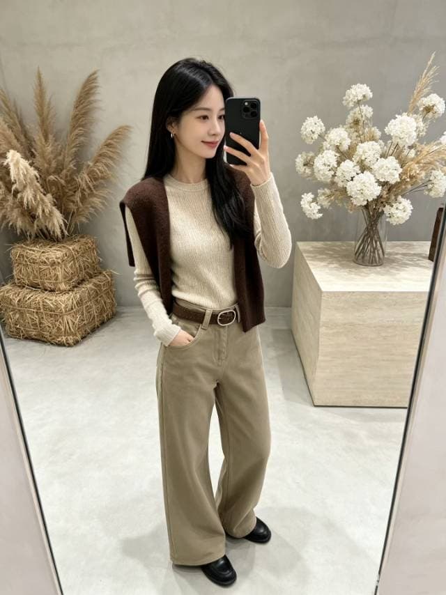 한 부서 하이웨이스트 부츠컷 바지 여성 2026 가을 새로운 몸매 가꾸기 나팔 바지 패션 다용도 슬림해 보이는 디스플레이 다리 길이 상세 이미지 11
