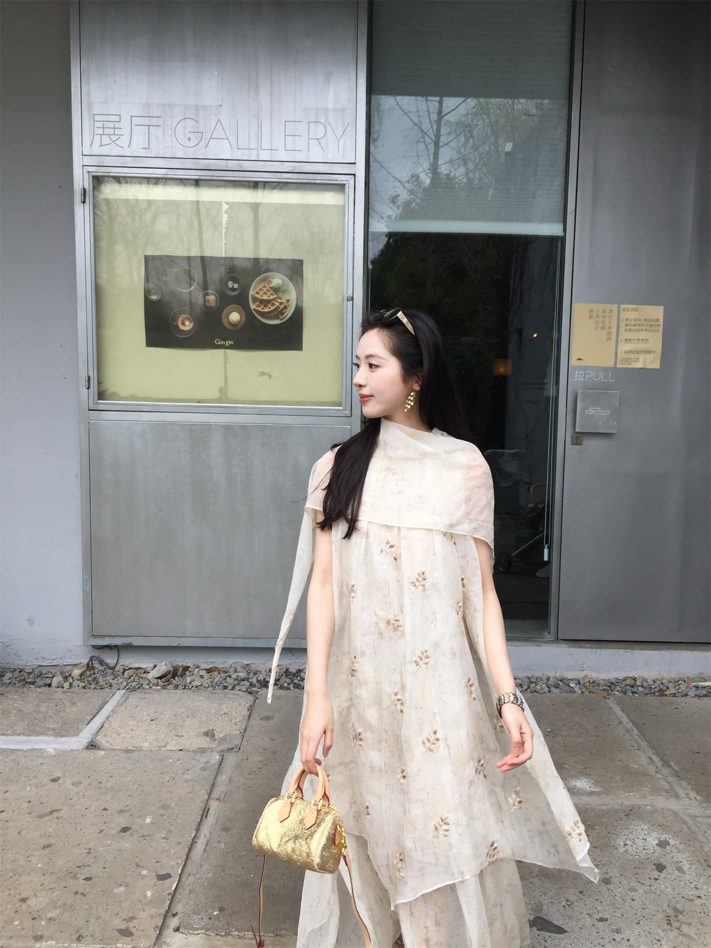 실사 정가 새로운 예술 센스 계단식 Tulle 자수 숄 작은 대중 디자인 센스 드레스 이미지 3