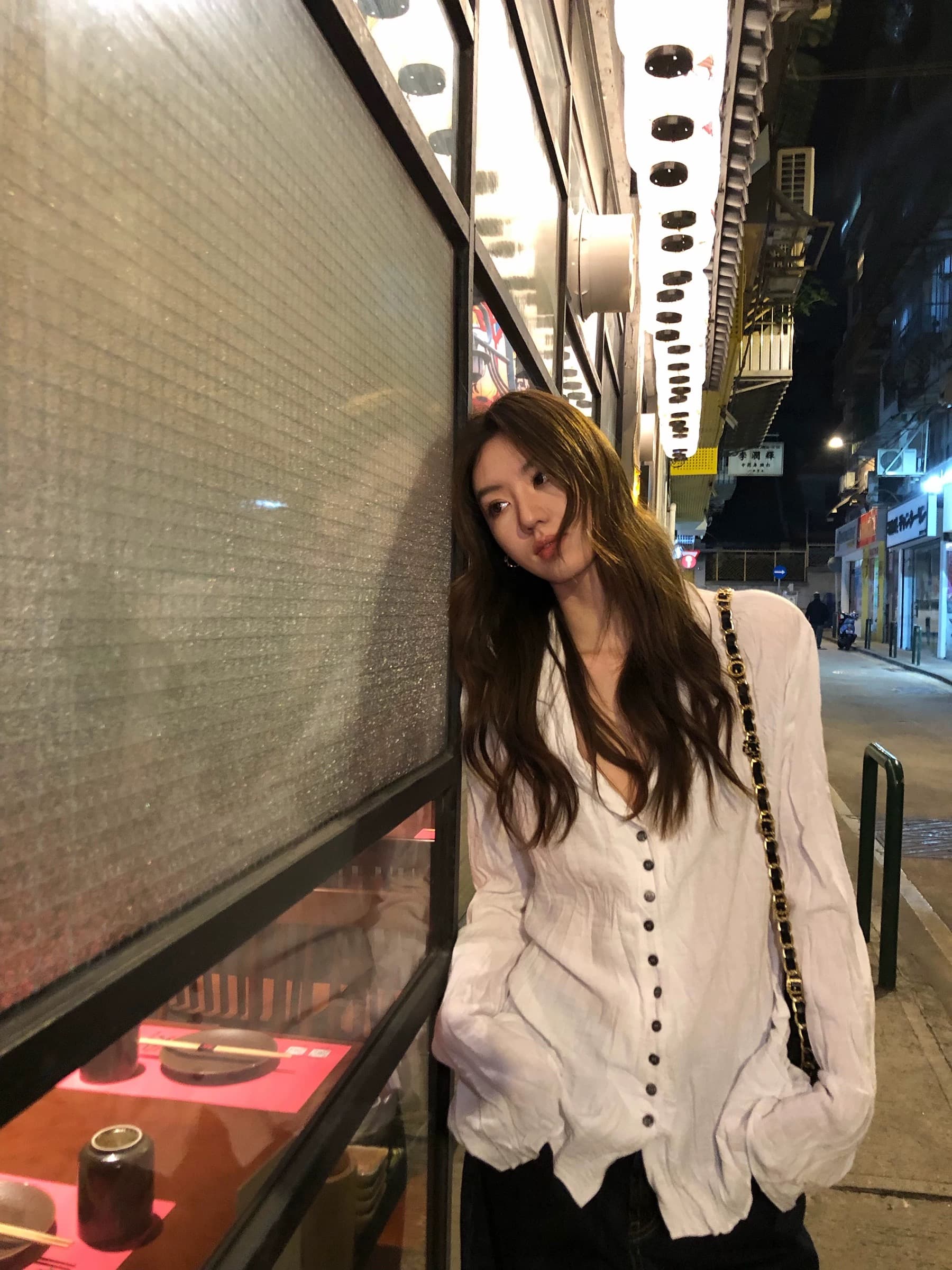 gakee official 쿠바 칼라 주름 여성 셔츠 봄 섹션 질감 센스 느슨함 바람 캐주얼 루즈핏 맨위 상세 이미지 1