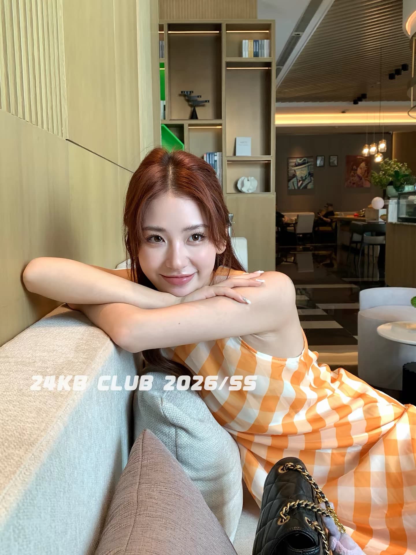 휴가 바람 주황색 체크무늬 리본 드레스 여성 의류 2026 새로운 고급 섹시함 품격 민소매 조끼 롱 스커트 상세 이미지 10