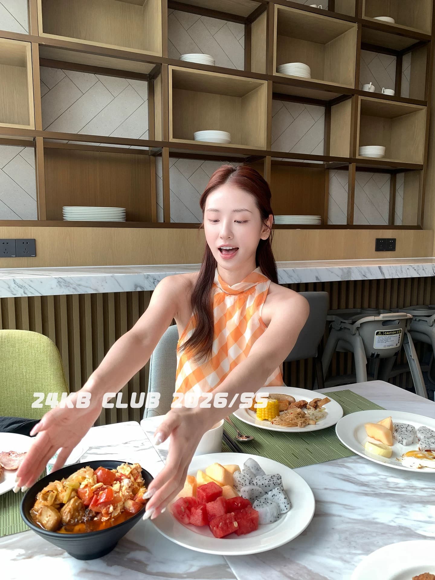휴가 바람 주황색 체크무늬 리본 드레스 여성 의류 2026 새로운 고급 섹시함 품격 민소매 조끼 롱 스커트 상세 이미지 14