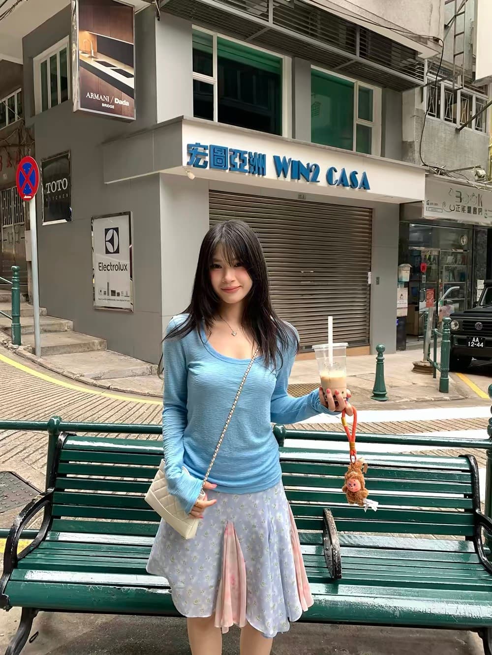 지금 재고 있음 9c 때문 박하 긴팔 캐주얼 바람 프린트 루즈핏 종류 여성 u 칼라 단색 맨위 상세 이미지 11