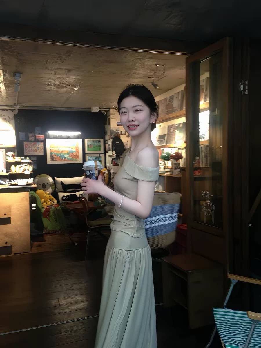 tach paola 프랑스식 빛 럭셔리 오프숄더 반신 치마 세트 달콤함 부드러운 바람 여름 품격 슬림해 보이는 투피스 세트 상세 이미지 3