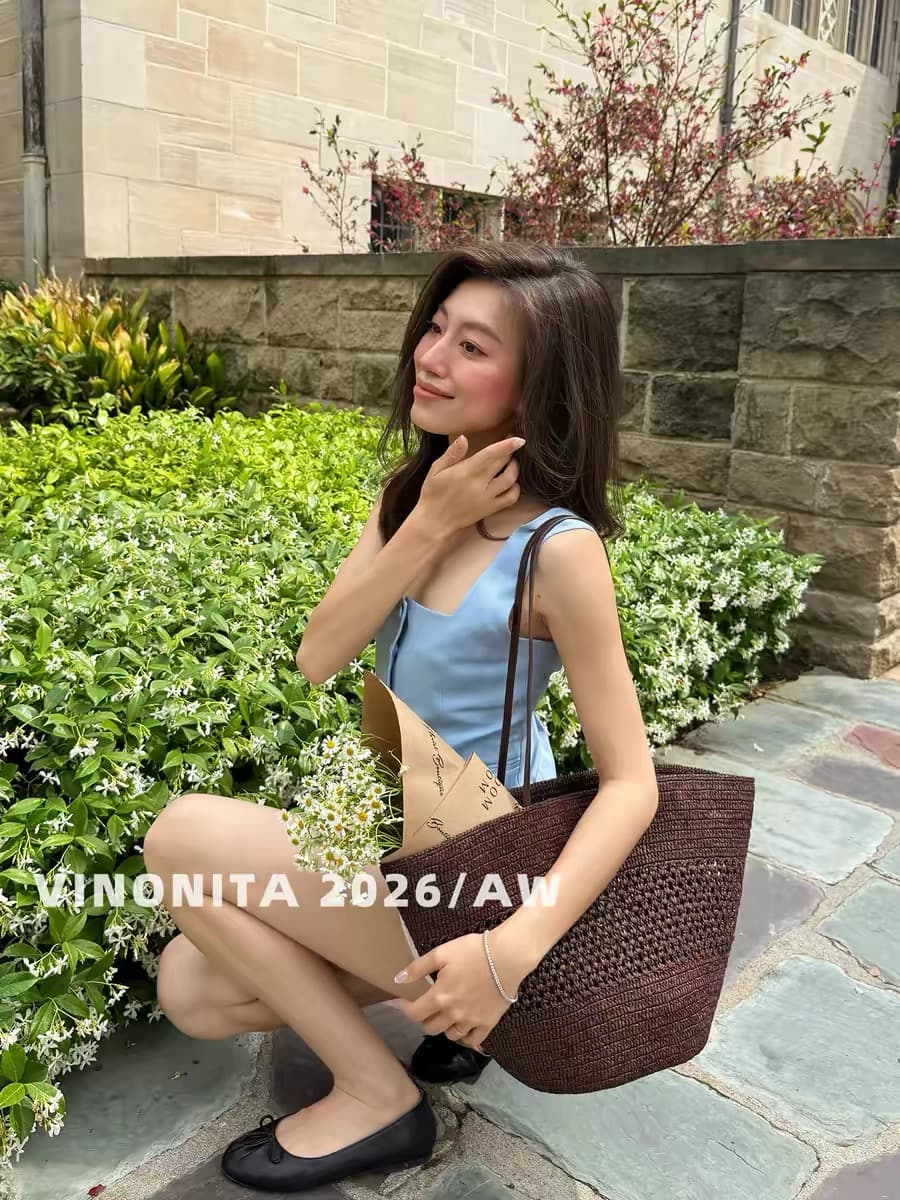 x rose 명문 여성 빛 럭셔리 고급 센스 파란색 정장 베스트 조끼 작은 대중 오프숄더 광장 칼라 단추 맨위 여성 상세 이미지 10
