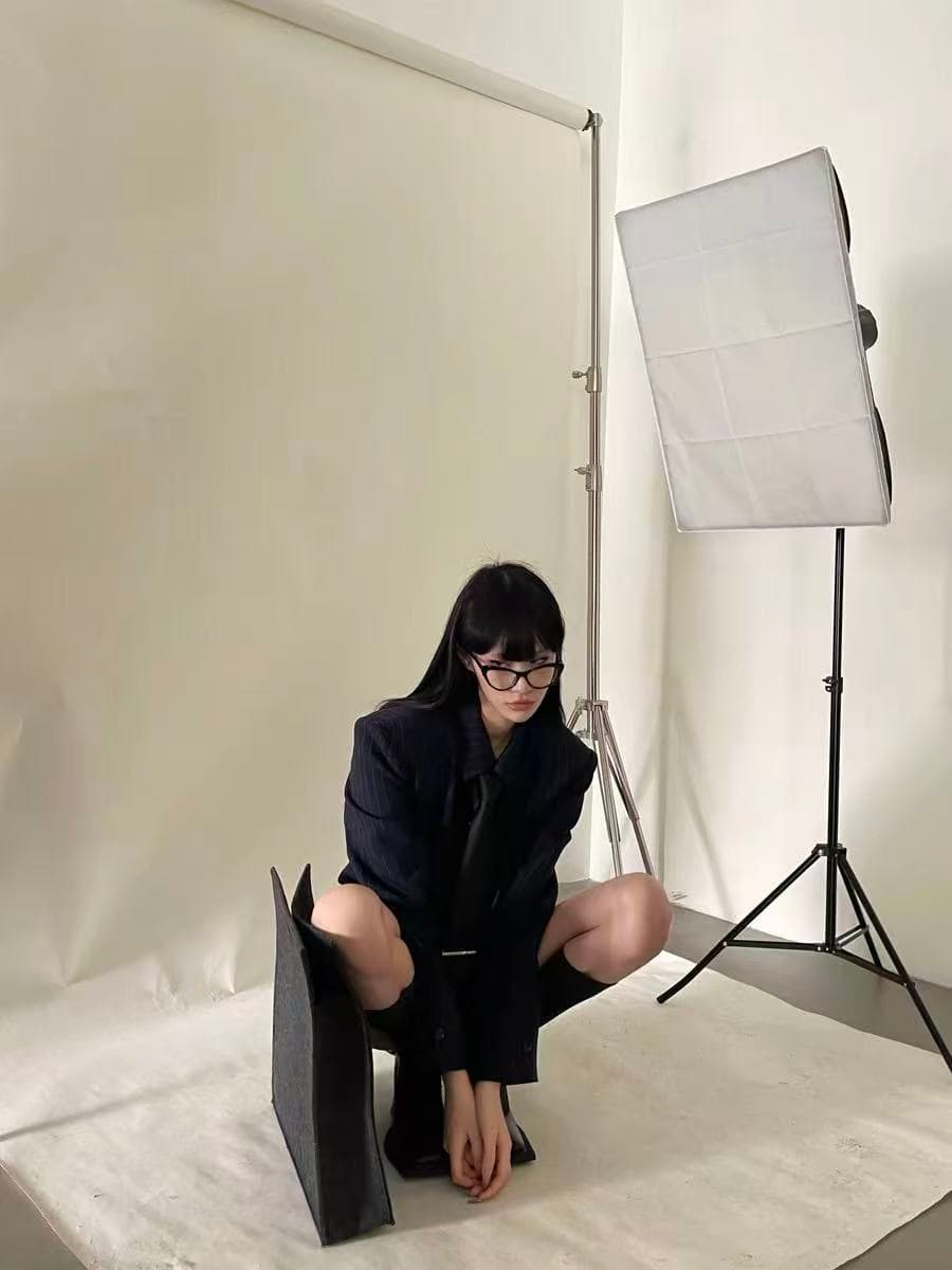 0122stepll 속어 변호사 파란색 로얄 자매 셔츠 정장 세트 슬림해 보이는 고급 핫걸 반바지 투피스 세트 상세 이미지 2