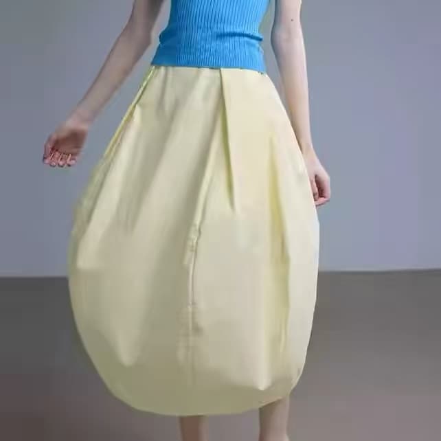 낭만주의 탈출 남쪽 법 튤립 꽃밭 치마 프랑스식 레트로 우아함 빛 럭셔리 반신 스커트 여성 퍼프 스커트 새로운 상세 이미지 2
