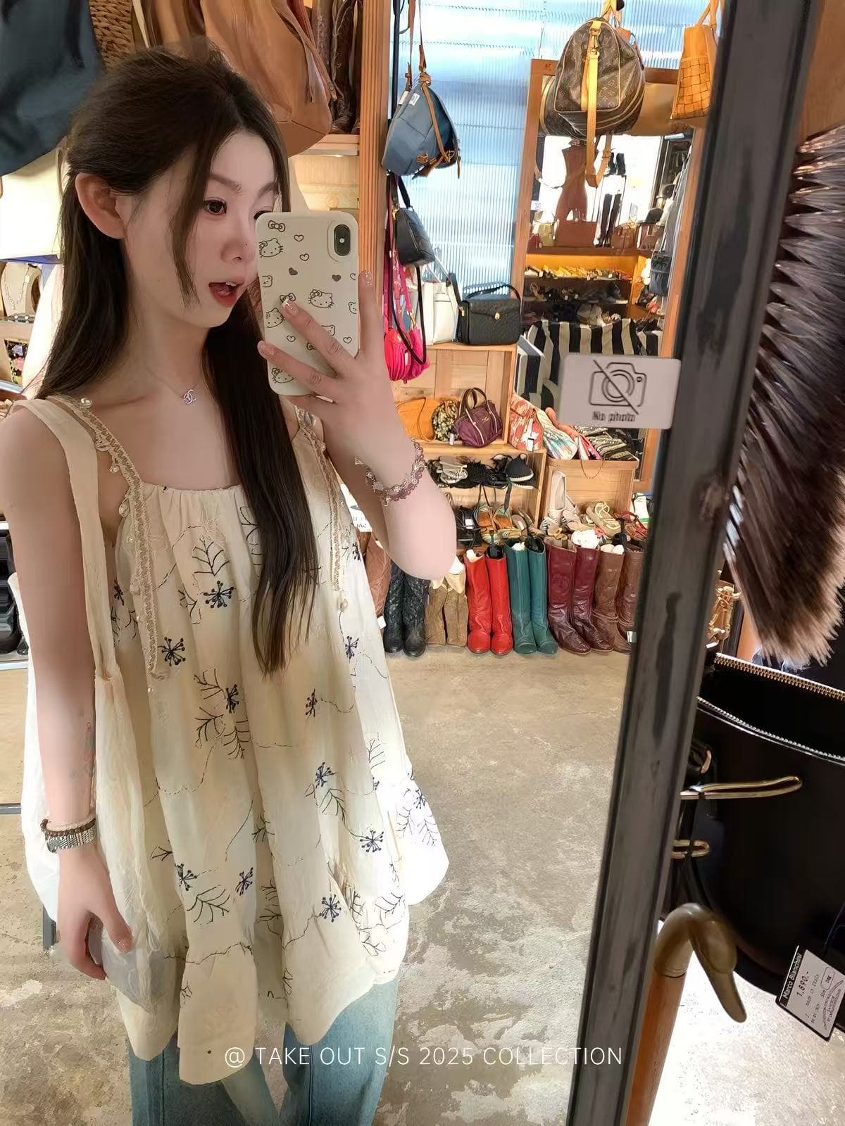 코코넛 나무 숲 해풍 무거운 작업 자카드 슬립 드레스 해변가 휴가 롱 스커트 품격