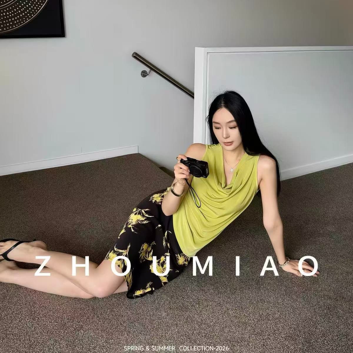 주 淼 zhoumiao 골드 릴리 진첸바오 모집 골드 레트로 비스듬한 자르다 타이트 스커트 인어 꼬리 중간 길이 반 스커트 여성