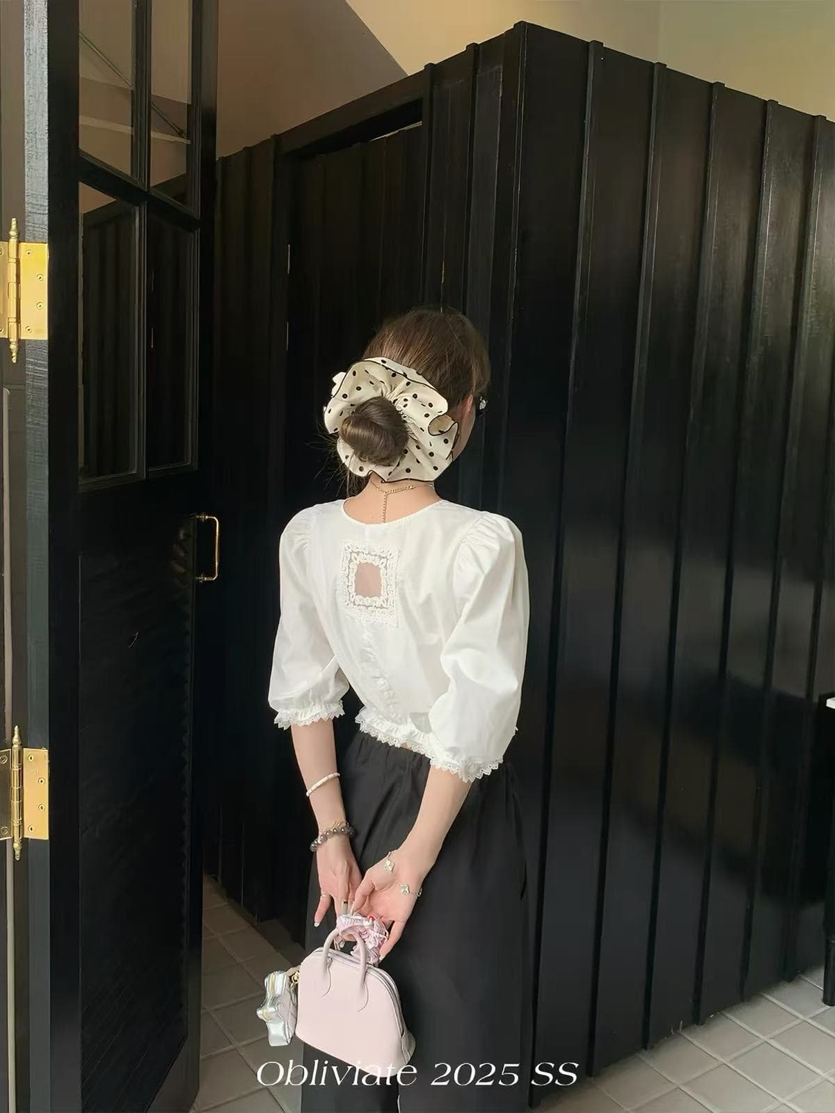하나 잊다 모두 비워 순수한 흰색 사랑 법 새싹 양성 및 음성 둘 착용 여성 셔츠 여름 디자인 센스 품격 반팔 맨위 이미지 2