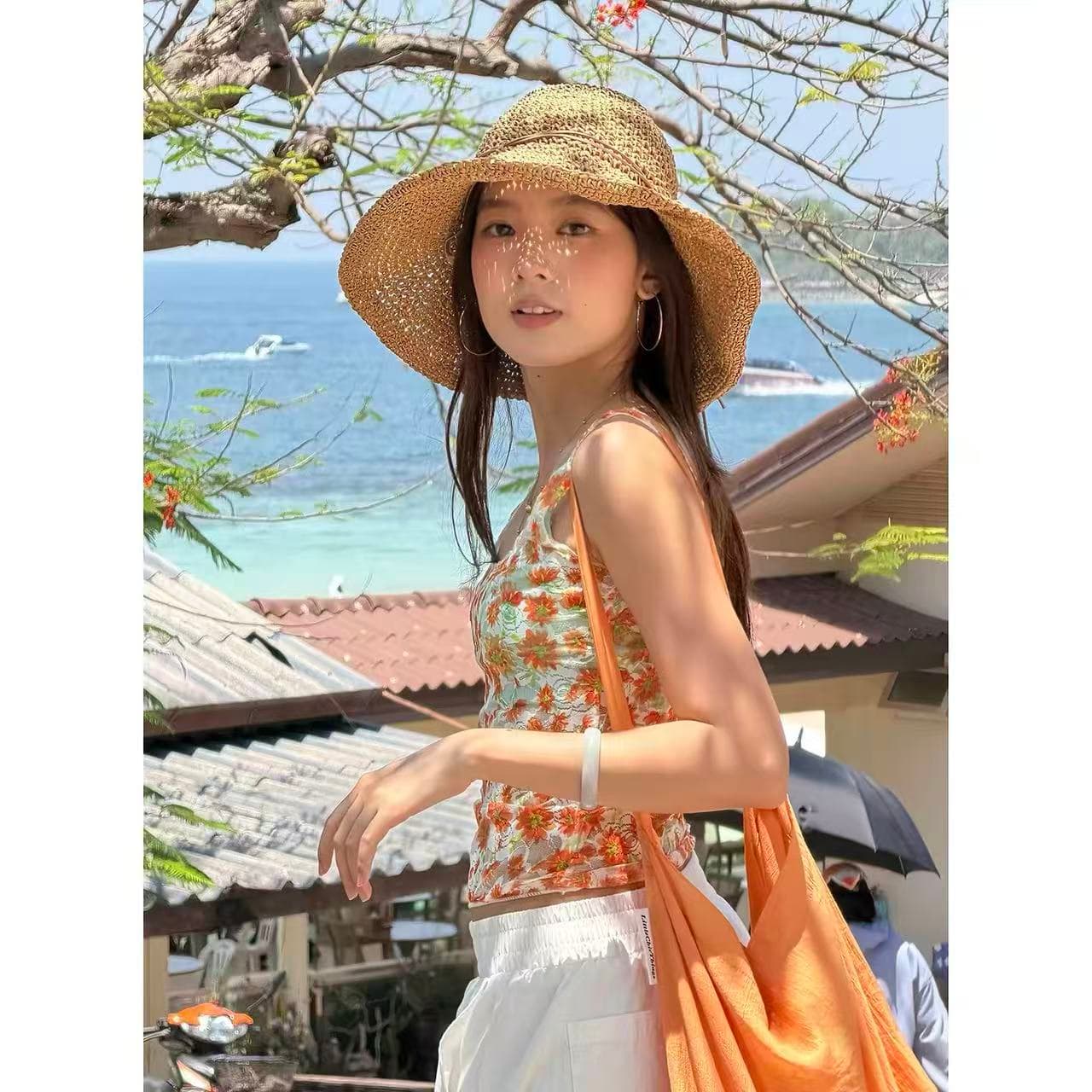 아메리칸 디자인 센스 순수한 욕망 바람 도파민 꽃 조끼 여성 여름 휴가 바람 외출용 민소매 달콤한 자매 맨위 이미지 3