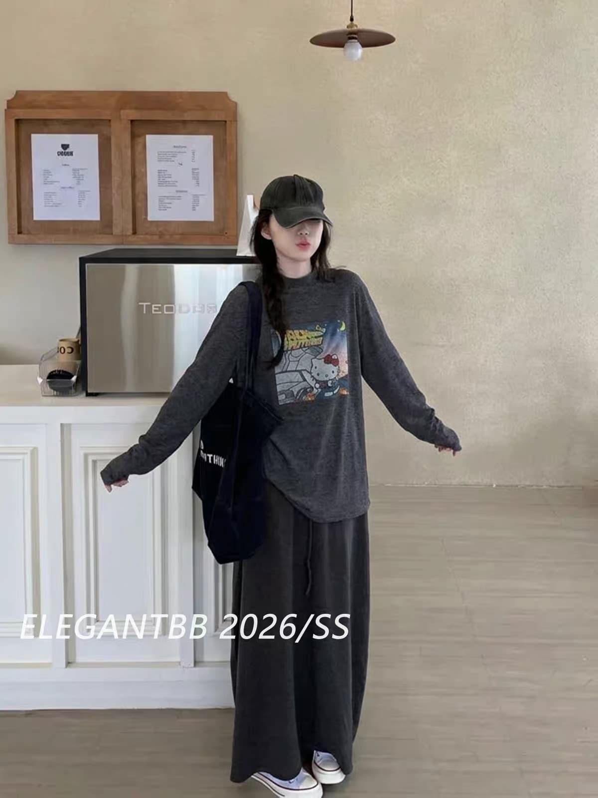 cesilwang 얕은 안개 부드러운 빛 얇고 가벼운 차가운 센스 이중층 거즈 스커트 루즈핏 마이크로 한 마디 도루 센스 허리밴드 반신 스커트 상세 이미지 13