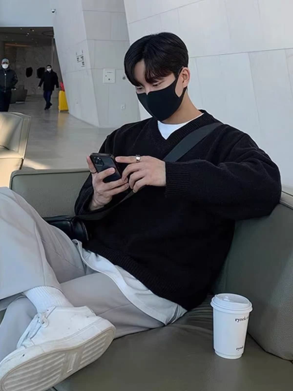 지금 재고 있음 프로 피부 양모 레트로 V넥 스택 가져 가라. 다용도 클래식 풀오버 상세 이미지 1