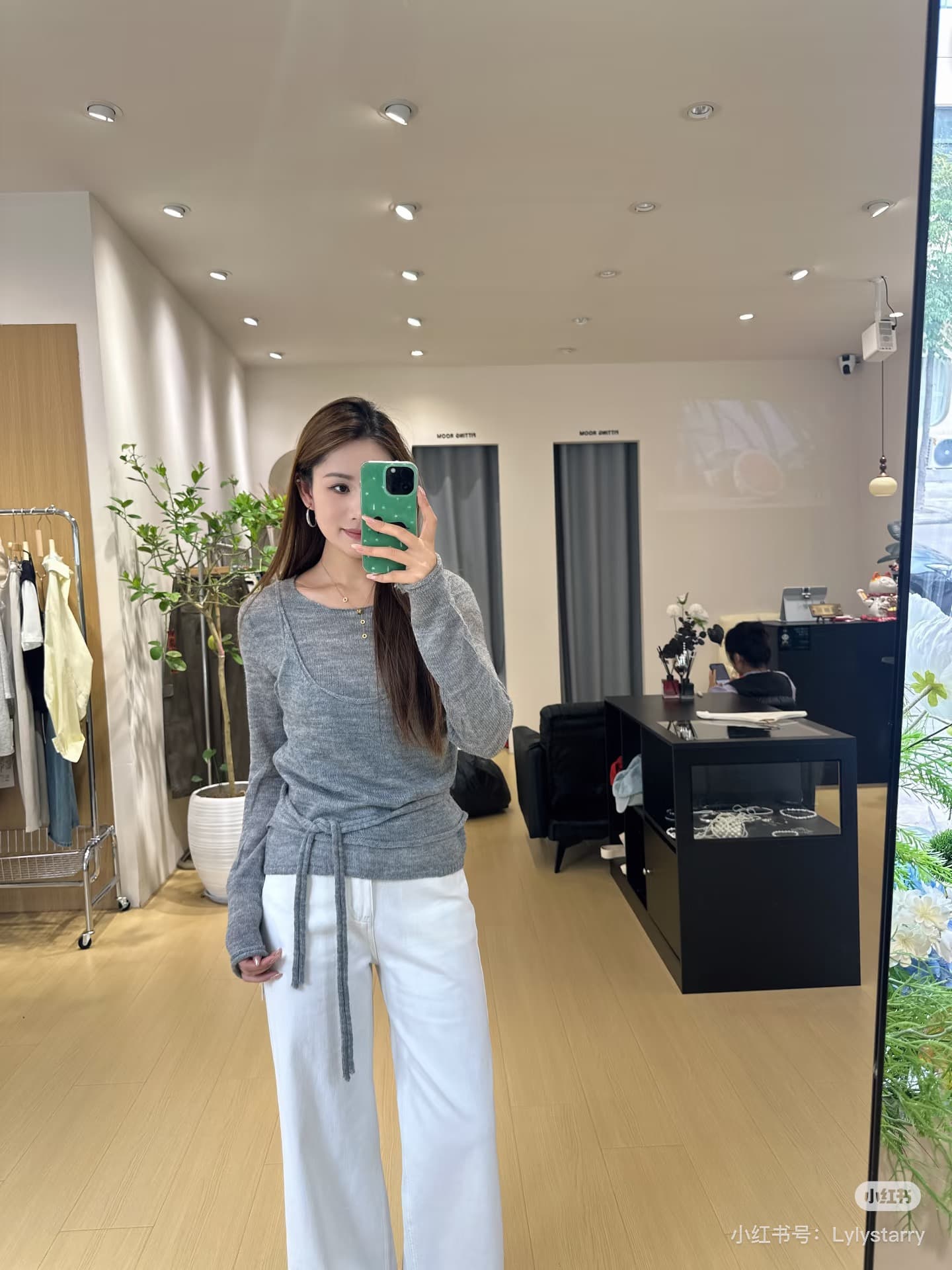 찹쌀 찹쌀 너 아니요 개화 한 miu 부서 조끼 스택 착용 스트랩 디자인 페이크 레이어드 긴팔 얇은 니트 스웨터 상세 이미지 14