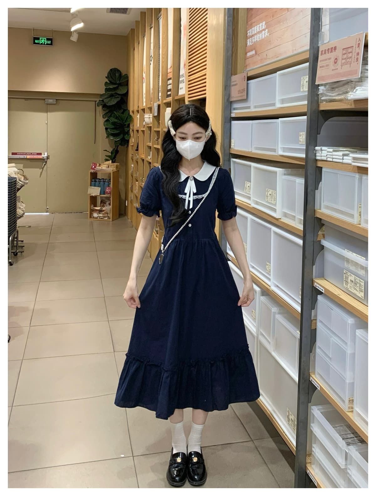 실사  중학생 드레스 학원 스타일 공주 드레스 여름 고등학생 롱 스커트 생일 치마 상세 이미지 9