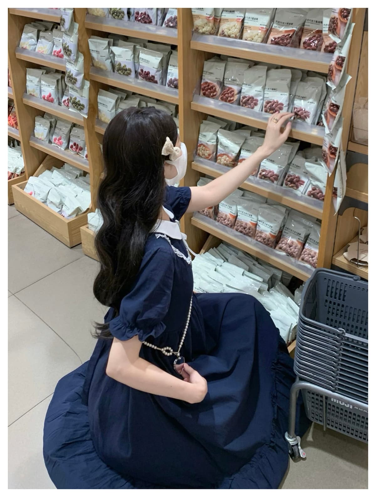 실사  중학생 드레스 학원 스타일 공주 드레스 여름 고등학생 롱 스커트 생일 치마 상세 이미지 14