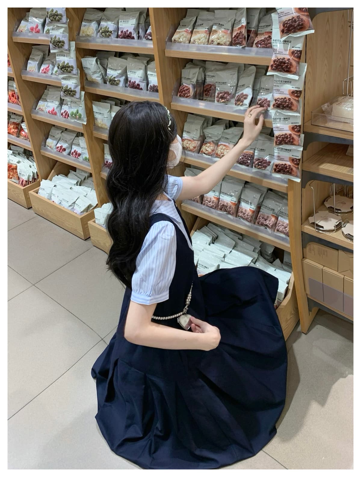 실사 학원 스타일 페이크 레이어드 슬림해 보이는 핏 스타일 중학교 여자 학생 여름 드레스 상세 이미지 12