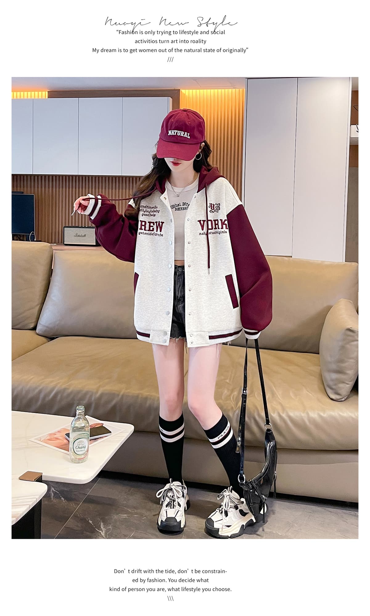 실사 964# 여성 재킷 봄 가을 2026 새로운 초기 고등학생 후드 야구 유니폼 알파벳 자수 있음 끼우개 리 상세 이미지 25
