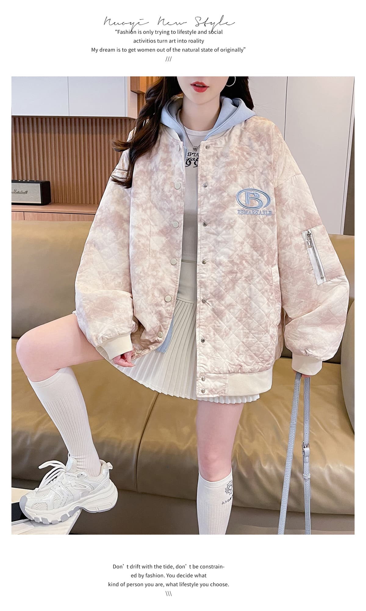 실사 962# 가을 의상 재킷 2026 새로운 추석 겨울 의류 후드 오픈 가디건 소녀 루즈핏 두꺼운 외국 가스 맨위 상세 이미지 24