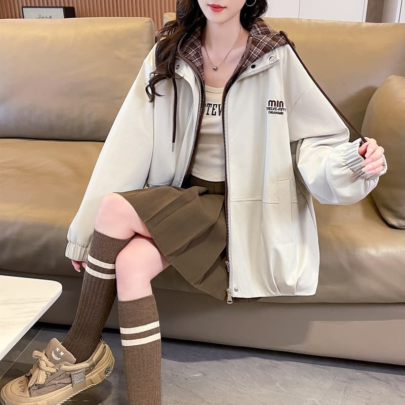 실사 968# 가을 의상 재킷 2026 새로운 가을 겨울 의류 후드 오픈 가디건 소녀 루즈핏 두꺼운 외국 가스 맨위 이미지 3