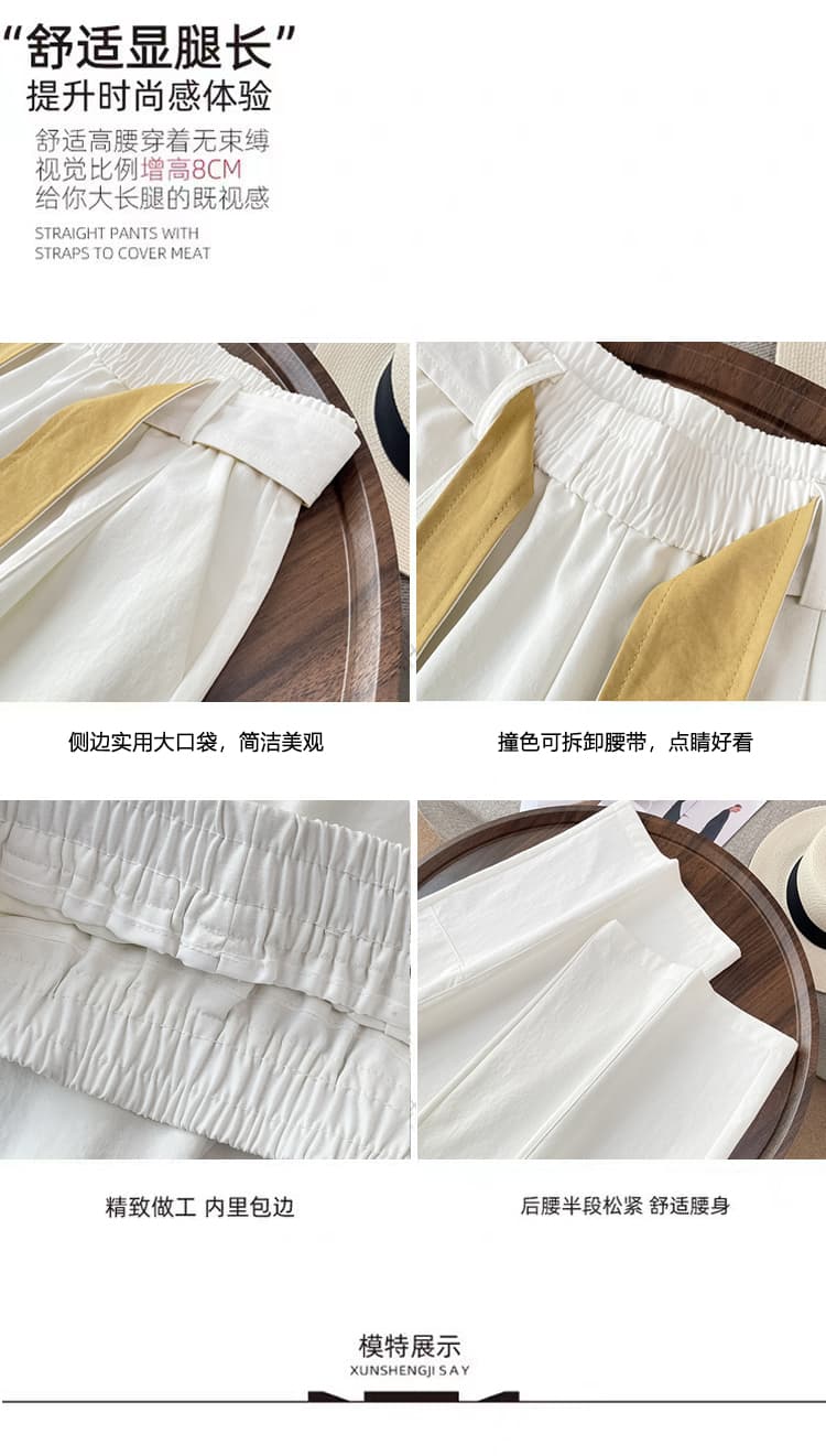 여름 일본식 서있는 질량 센스 카람 볼라 바지 작은 키 9부 바지 풍선 산소 센스 여성 체크무늬 야마모토 와이드 레그 팬츠 상세 이미지 12