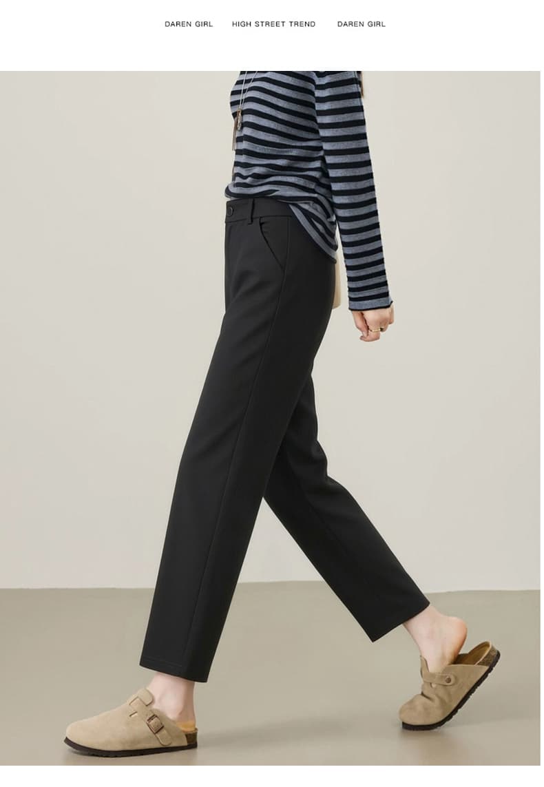 9 포인트 정장 할란 스트레이트 팬츠 여성 검정색 26 년 가을 새로운 신축성 하이웨이스트 출퇴근 좁은 에디션 할란 캐주얼 바지 상세 이미지 19