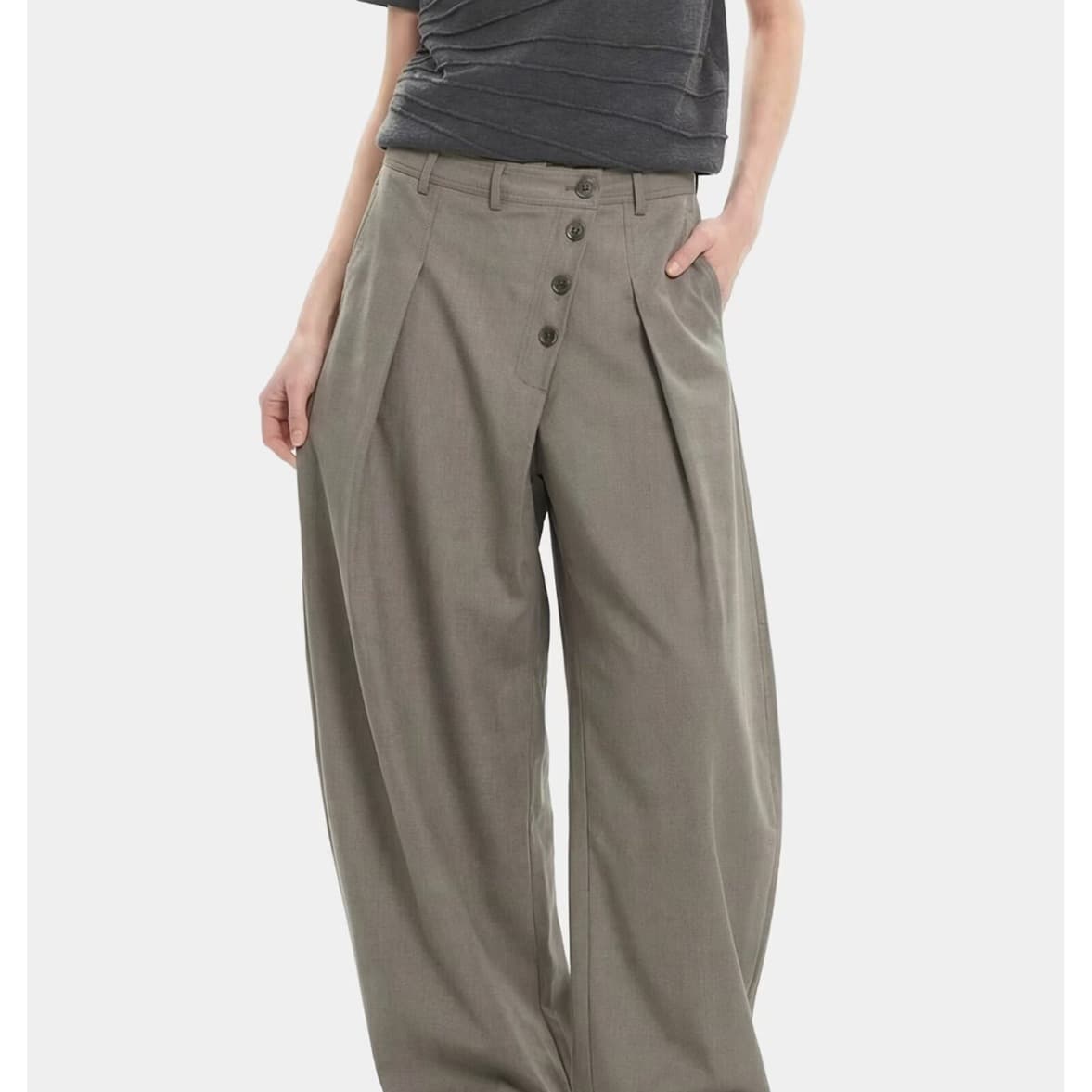 아메리칸 레트로 암초 시멘 襟 검도 더블 Pleat 슬랙스 남녀 봄 가을 레이스업 도루 가을 센스 명중 Pleat 스트레이트 캐주얼 바지 이미지 3