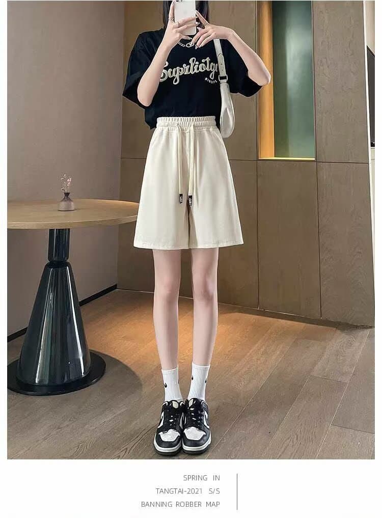자이언트 디스플레이 화이트 얼음 실크 반바지 여성 여름 새로운 한 부서 루즈핏 통기성 차가운 센스 오부 바지 여성 의류 캐주얼 바지 상세 이미지 29