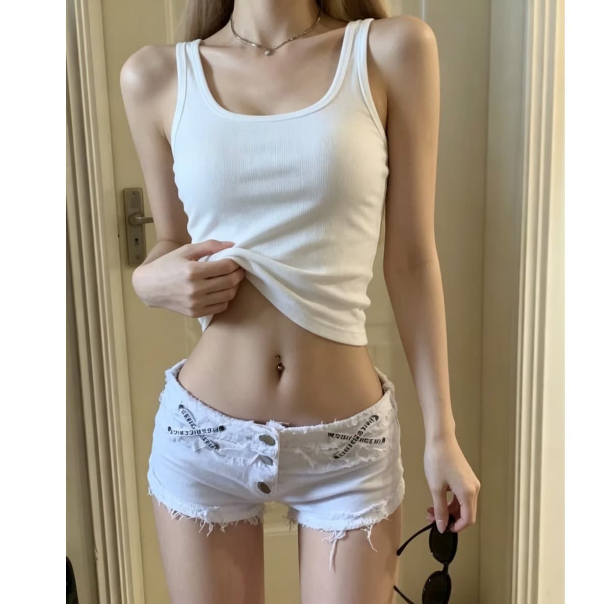 새로운 여름 여성 데님 반바지 핫 바지 유럽과 미국 초단바지 나이트 클럽 주디 핫걸 로드 중 레이스업 순수한 욕망 바람 상세 이미지 28