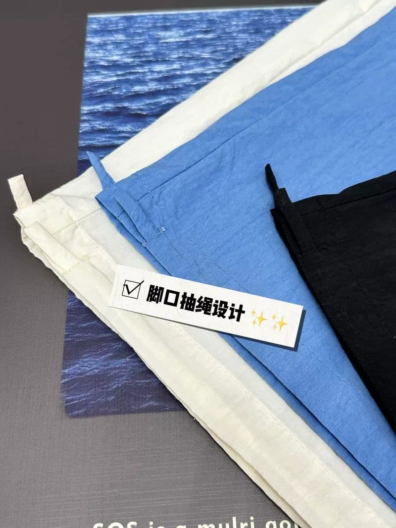 톰 글 래 원인 블루 와이드 레깅스 바지 여름 한 부서 도루 센스 느긋한 스트레이트 긴 바지 캐주얼 굴곡 바지 작은 키 상세 이미지 9