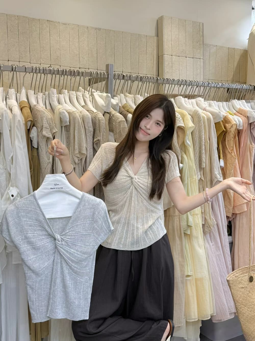 liuyi 작은 청신 여름 차가운 센스 얼음 실크 니트 매듭 슬림해 보이는 맨위 x01 상세 이미지 17