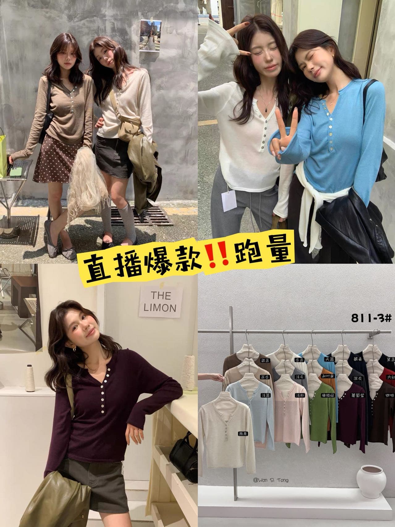 the lemon 레몬 녹차 2026 가을 한 부서 반 개방 칼라 긴팔 니트 스웨터 여성 기본 셔츠 w04 상세 이미지 10