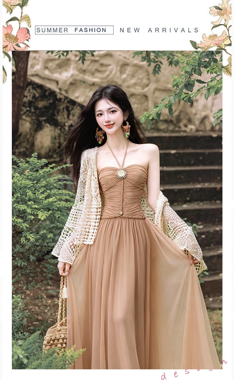 언어 그리스어 진짜 사진 찍기 새로운 휴가 바람 튜브탑 드레스 코디 재킷 투피스 세트 치마 상세 이미지 18