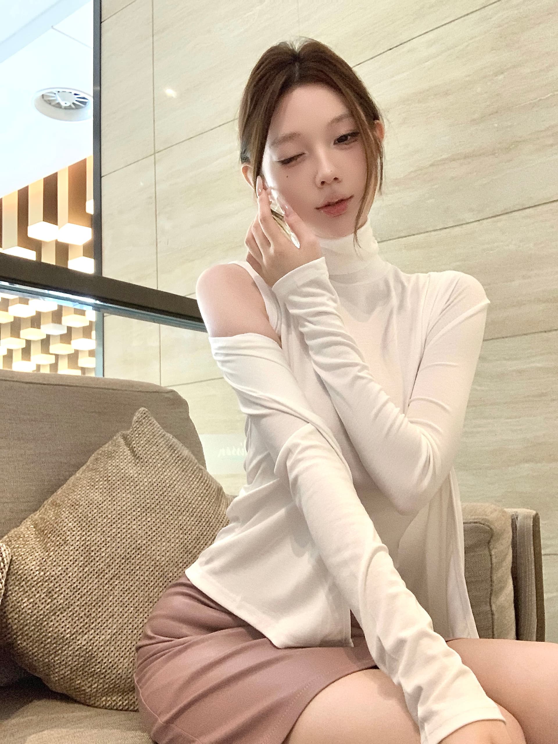 실사 정가 봄 여름 반하이넥 몸매 가꾸기 슬림해 보이는 민소매 조끼 맨위 여성 다용도 얇은 스타일 오픈 가디건 투피스 세트 상세 이미지 25