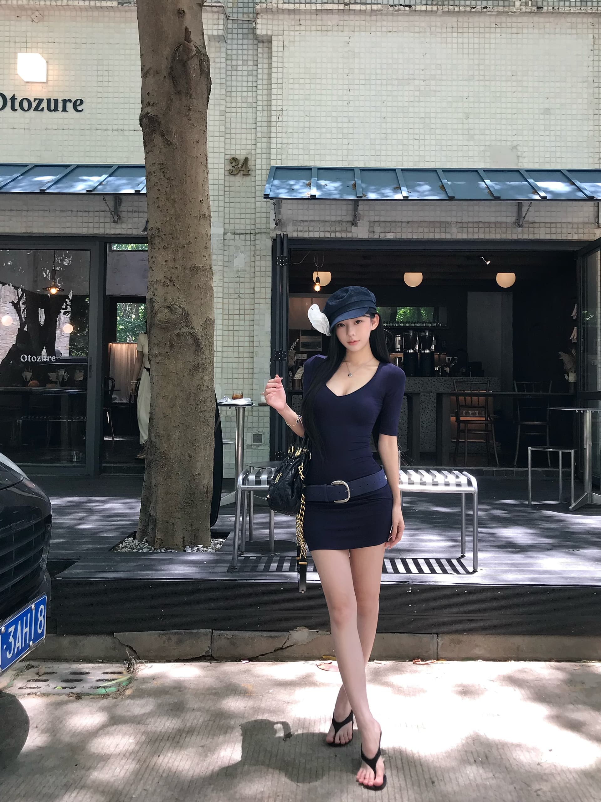 실사 정가 여름 단색 패션 핫걸 여성 드레스 몸매 가꾸기 슬림해 보이는 섹시함 순수한 욕망 바람 반팔 미니 스커트 상세 이미지 17