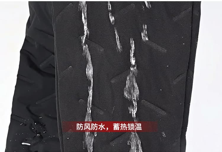 겨울 새로운 캐주얼 바지 남자 털이 있고 두꺼운 양털 플리스 세 반 방어 바람 방수 아웃도어 팬츠 긴 바지 상세 이미지 10