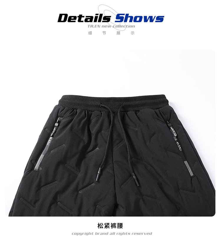 겨울 새로운 캐주얼 바지 남자 털이 있고 두꺼운 양털 플리스 세 반 방어 바람 방수 아웃도어 팬츠 긴 바지 상세 이미지 23