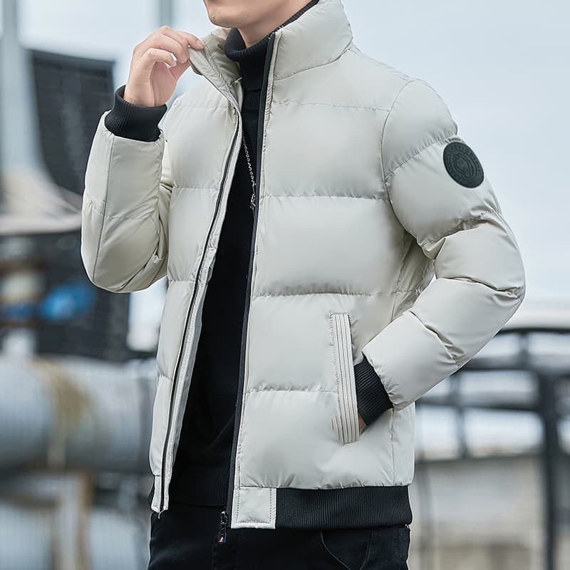 남자 타이거 머리 표 면 옷 스탠드 칼라 빅 사이즈 면 의류 플러스 면 두꺼운 보온 빵 외투 남성 의류 폭발 면 옷