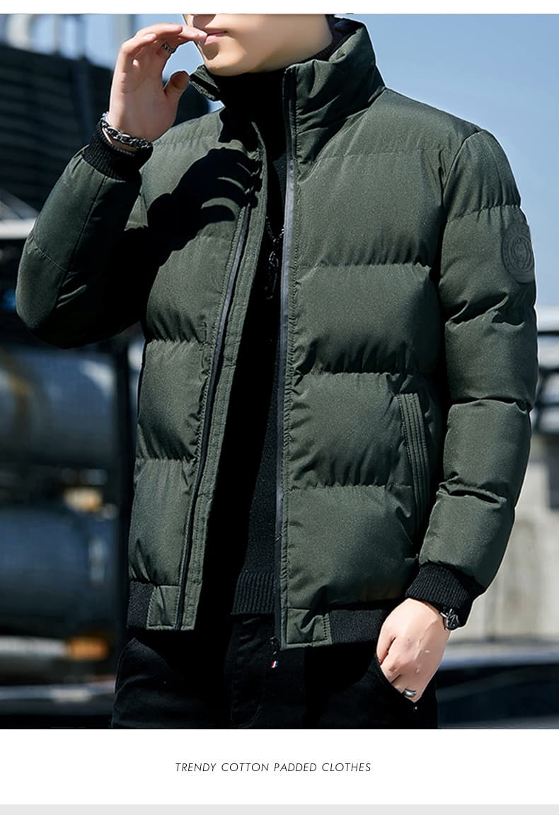 남자 타이거 머리 표 면 옷 스탠드 칼라 빅 사이즈 면 의류 플러스 면 두꺼운 보온 빵 외투 남성 의류 폭발 면 옷 상세 이미지 18