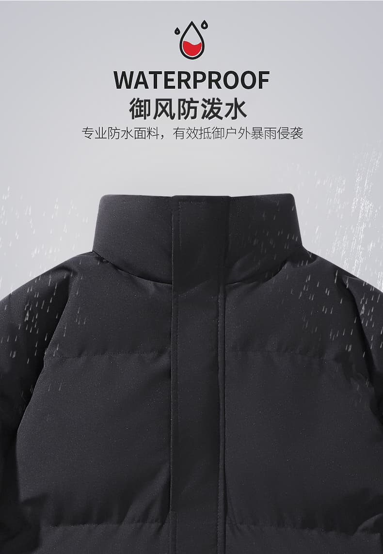 국경 간 폭발 중간 길이 후드 면 옷 청소년 보온 면 의류 남자 두꺼운 패딩 재킷 커플룩 목화 진딧물 상세 이미지 4