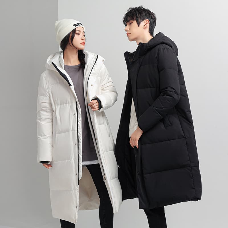 단색 다운 재킷 패션 폭발 두꺼운 커플 섹션 롱 코트 다운 재킷 패션 다용도 방한 재킷