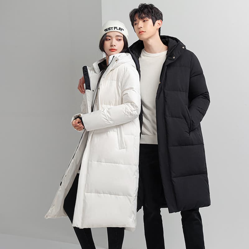 단색 다운 재킷 패션 폭발 두꺼운 커플 섹션 롱 코트 다운 재킷 패션 다용도 방한 재킷 이미지 2