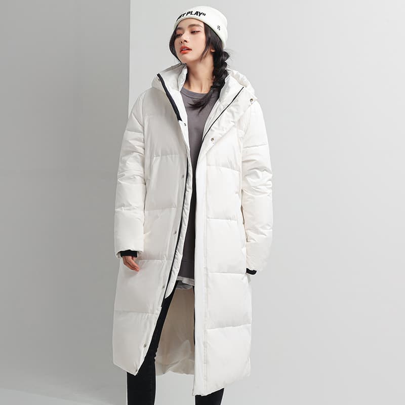 단색 다운 재킷 패션 폭발 두꺼운 커플 섹션 롱 코트 다운 재킷 패션 다용도 방한 재킷 이미지 5