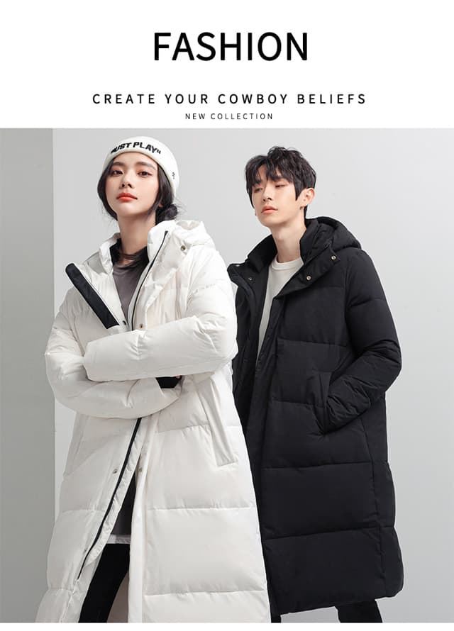 단색 다운 재킷 패션 폭발 두꺼운 커플 섹션 롱 코트 다운 재킷 패션 다용도 방한 재킷 상세 이미지 1