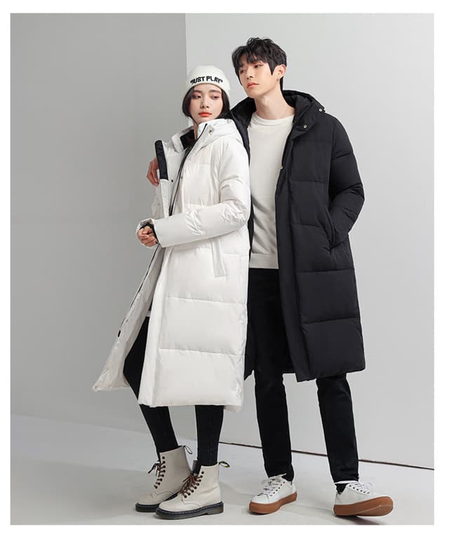 단색 다운 재킷 패션 폭발 두꺼운 커플 섹션 롱 코트 다운 재킷 패션 다용도 방한 재킷 상세 이미지 10